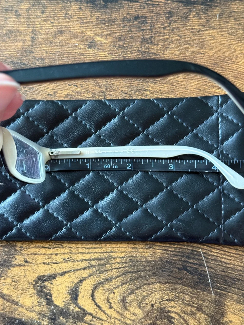 Black Rectangular Reading Glasses with White Arms